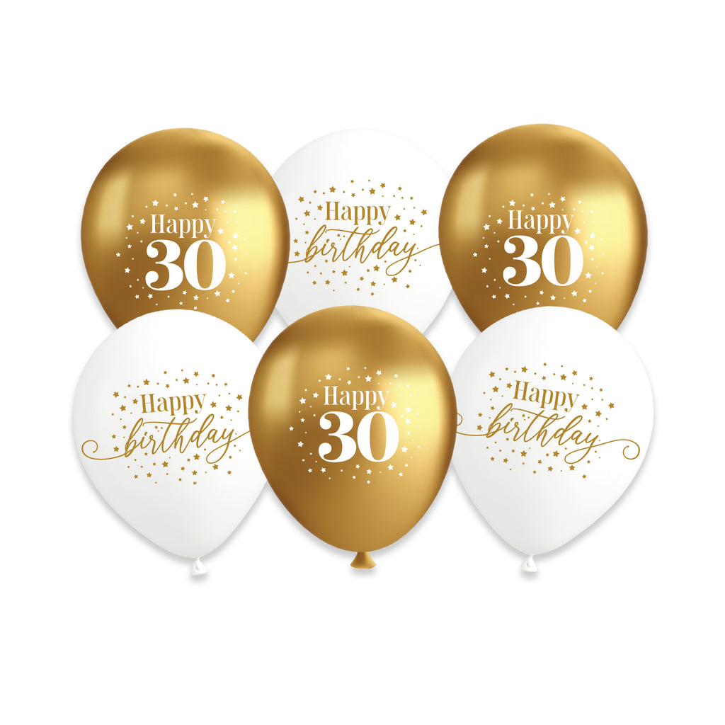 Golden Age 30th Birthday Balloons