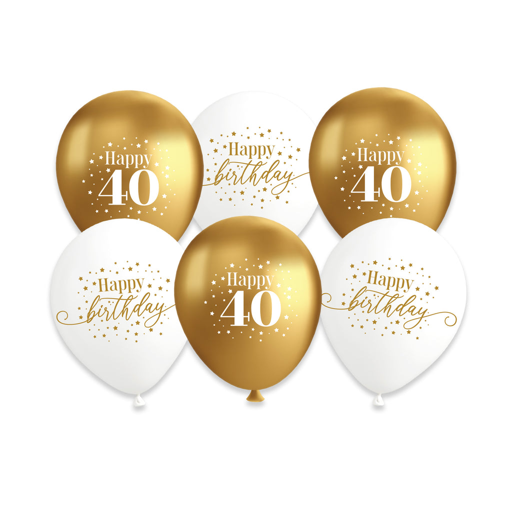 Golden Age 40th Birthday Balloons