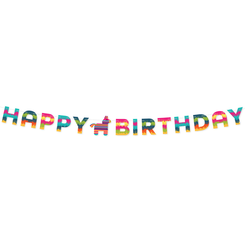 Fiesta Party Happy Birthday Banner, 8 FT