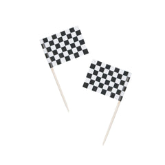 Racing Black and White Party Picks, 50-pk