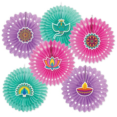 Diwali Honeycomb Fan Decor, 6-pk
