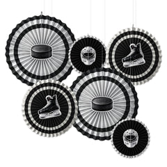 Hockey Paper Fan Decor Kit 6ct