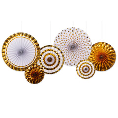 Golden Age Paper Fan Decor, 6-pk