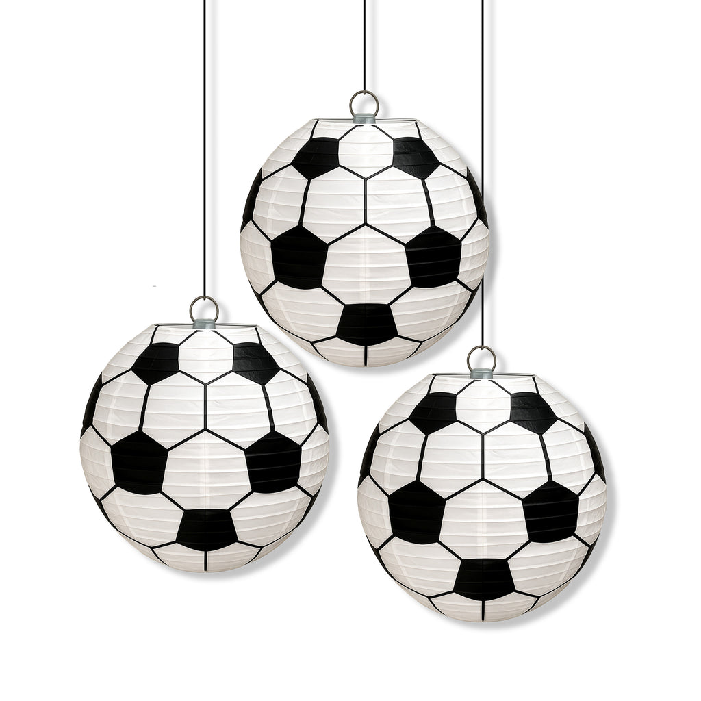 Soccer Paper Lanterns 3-pk