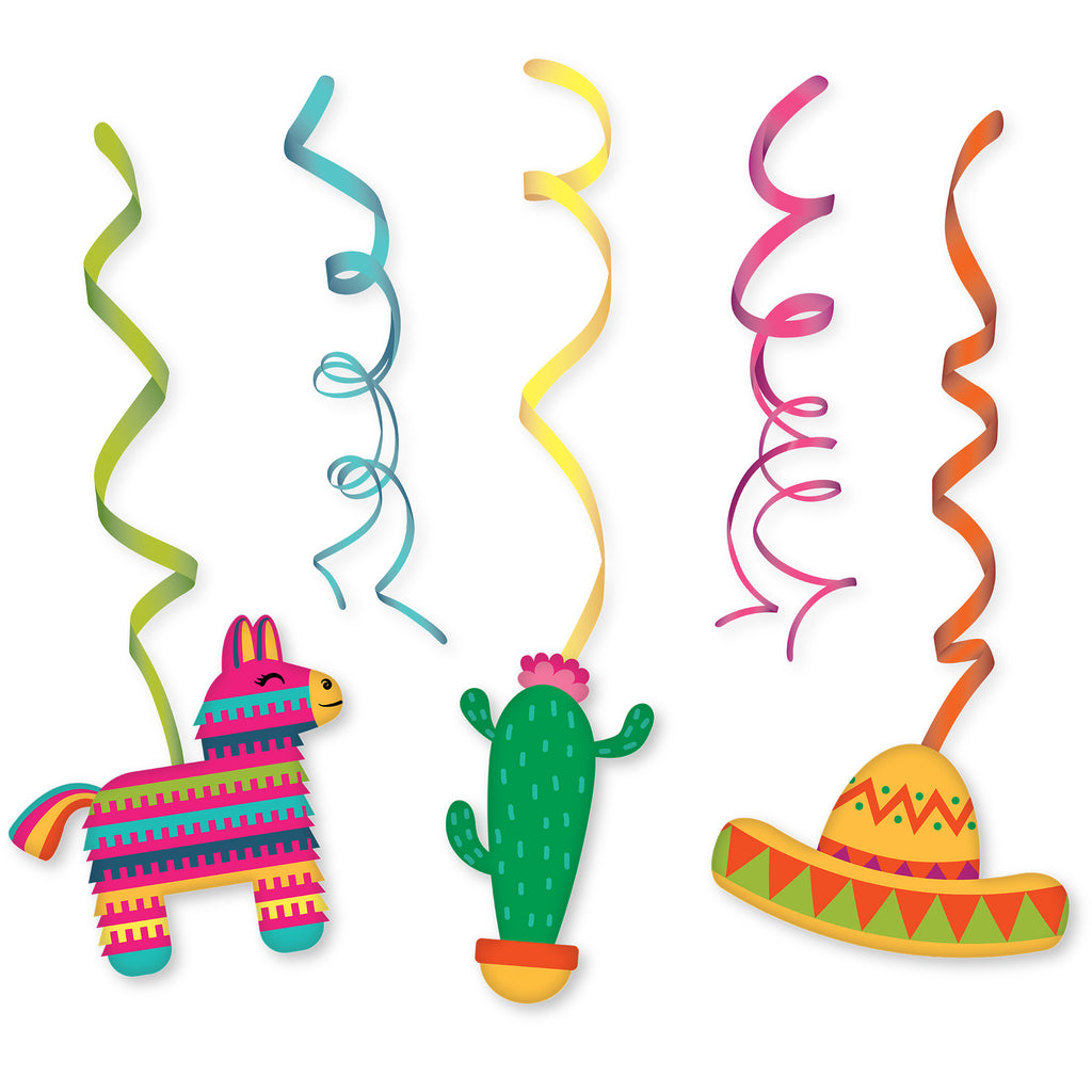 Fiesta Party Swirl Decorations, 5-pk