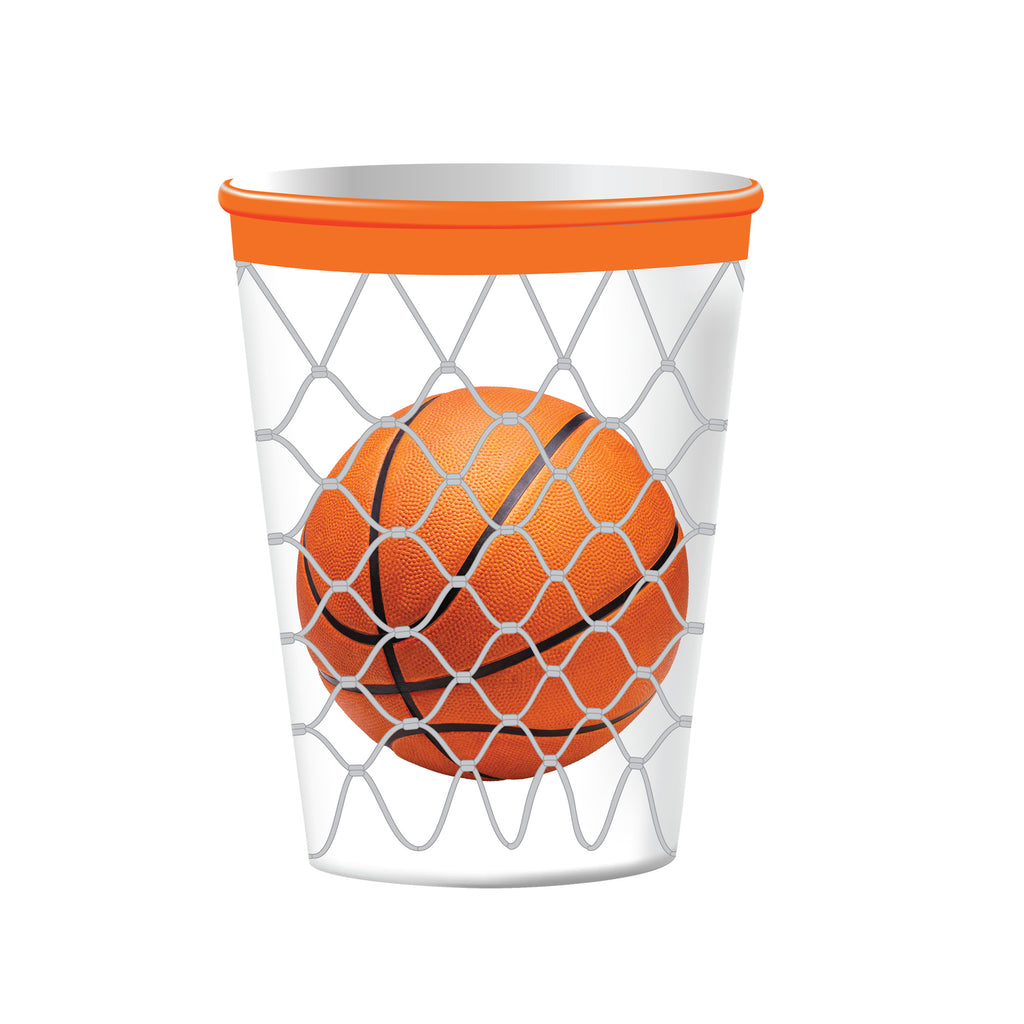 Basketball 9oz Paper Cups 8-pk