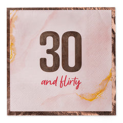 Blush 30th Birthday Lunch Napkin, 16 ct