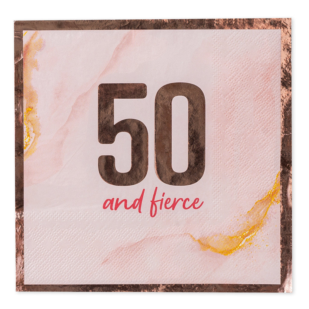 Blush 50th Birthday Lunch Napkin, 16 ct