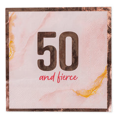Blush 50th Birthday Lunch Napkin, 16 ct