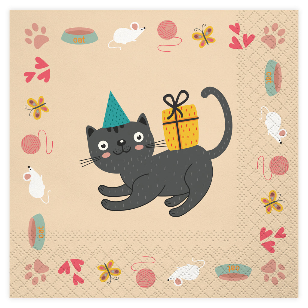Cat Party Lunch Napkin, 16 ct