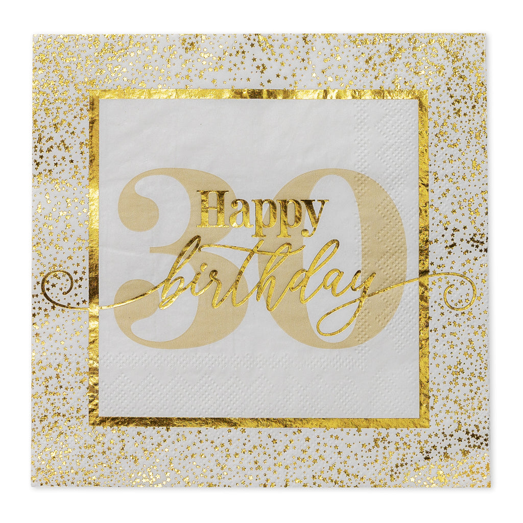 Golden Age 30th Birthday Lunch Napkin, 16 ct
