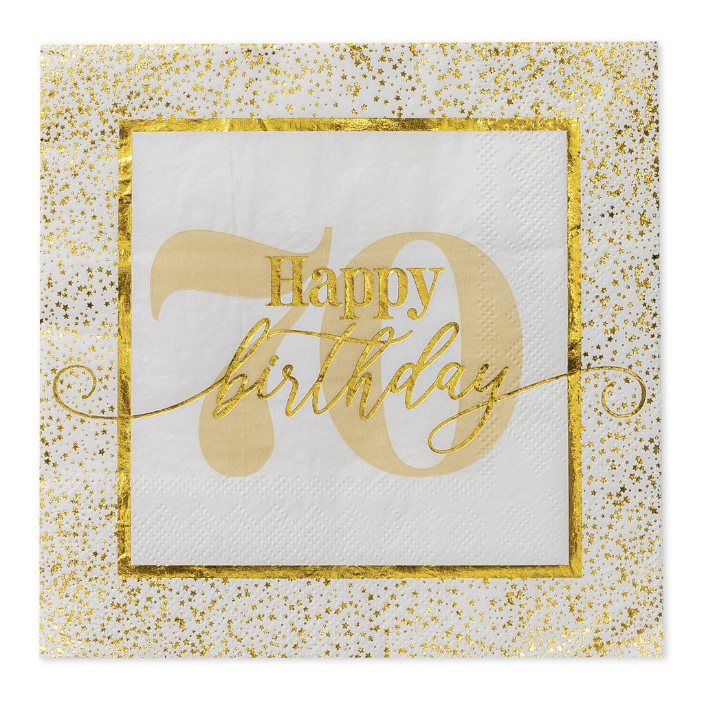 Golden Age 70th Birthday Lunch Napkin, 16 ct