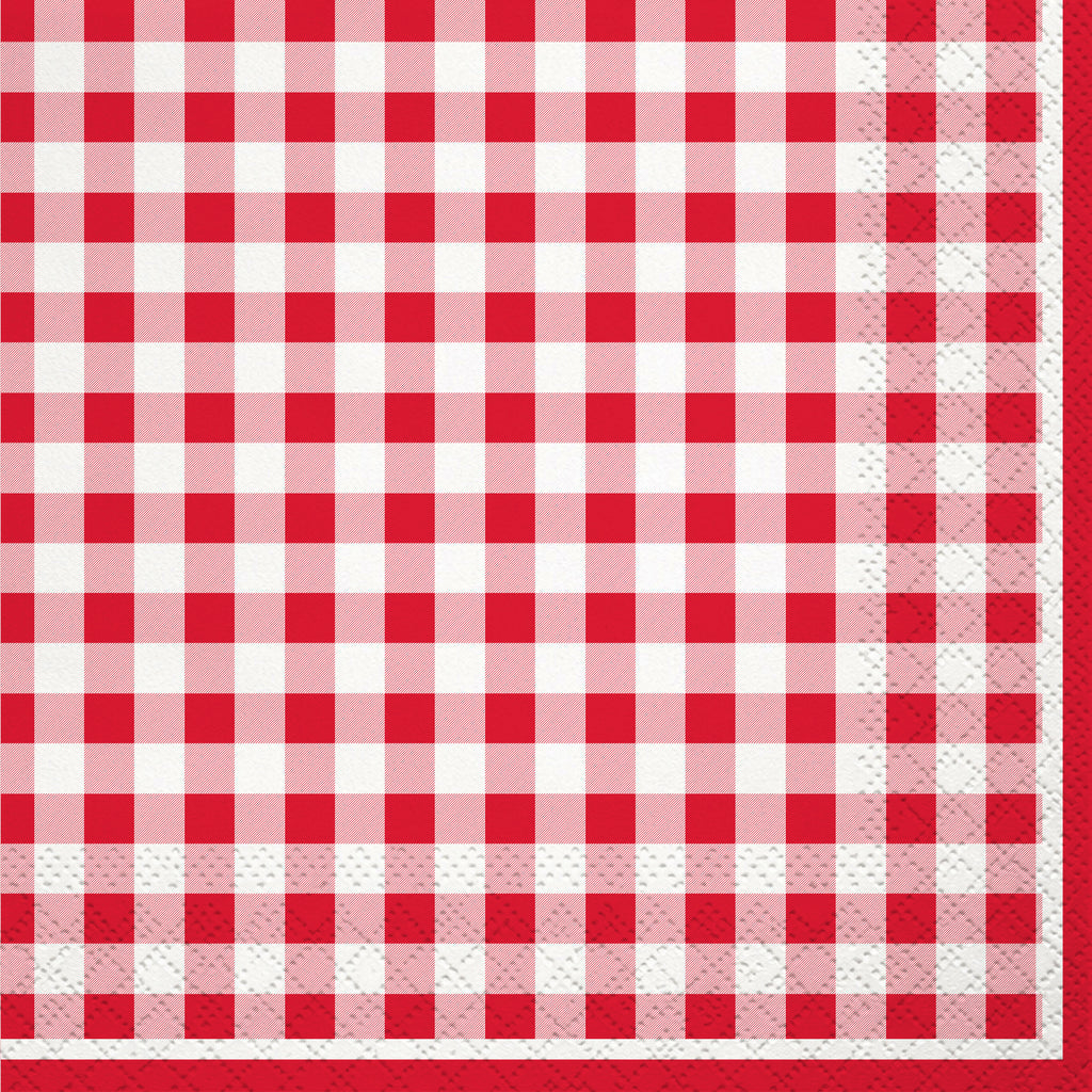 Summer BBQ Gingham Lunch Napkin, 16 ct