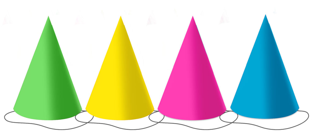 Neon Paper Hats, 8pk