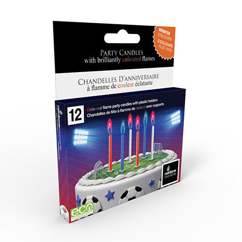 Sporty Colored Flame Birthday Candles  – Red, White & Blue