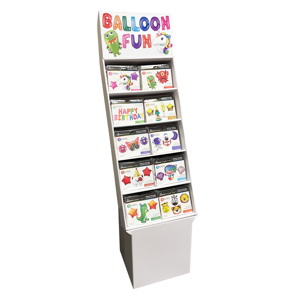 Foil Balloon Bundles Floor Peg Display with Header (120 units)
