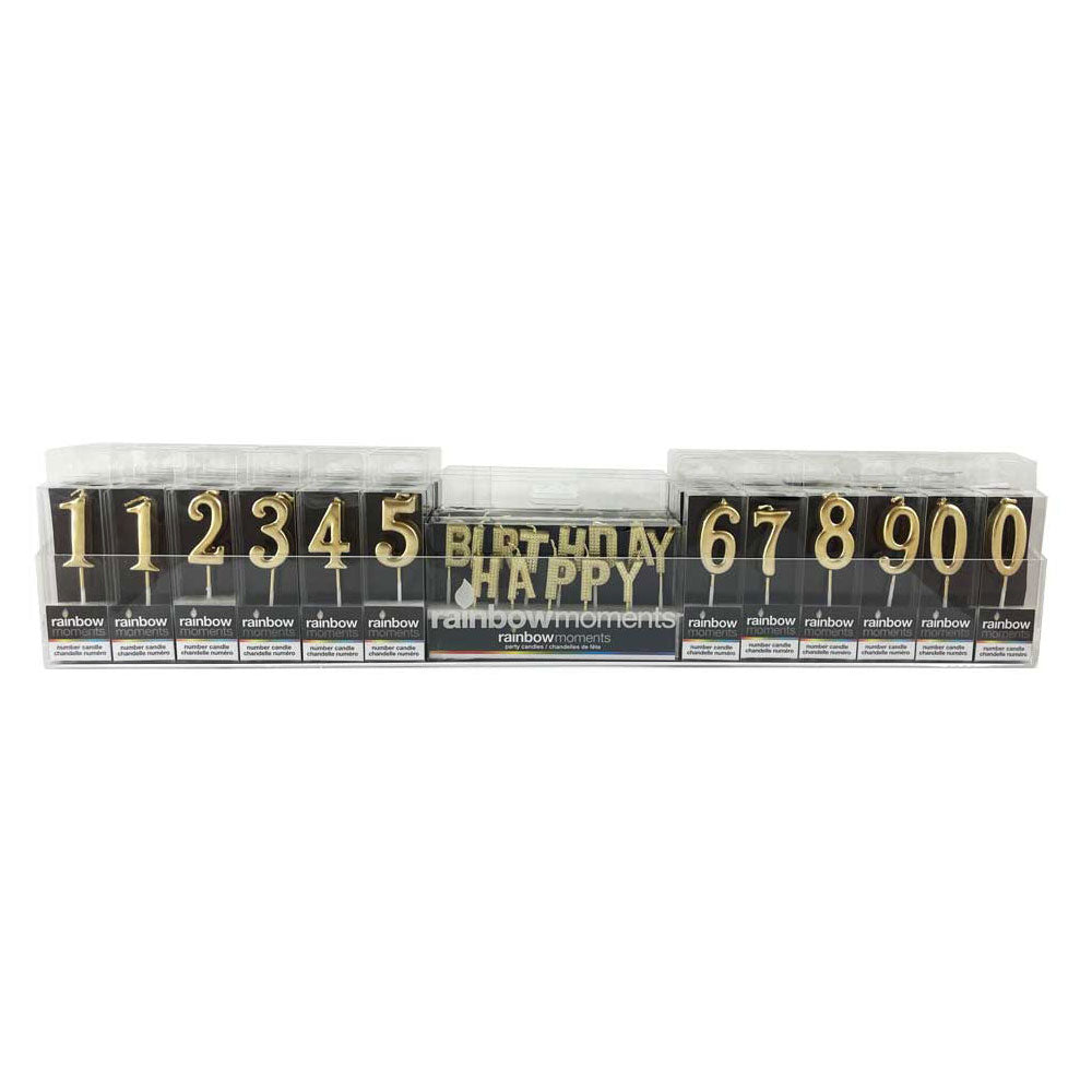 Hanging Acrylic Display, Gold Candles (264 units)