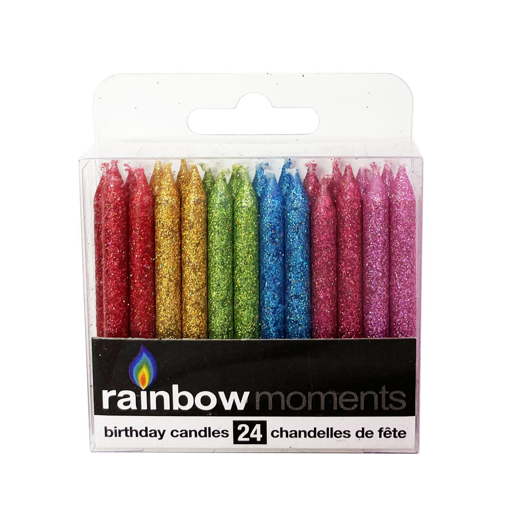 Glitter Paraffin Candles (24-pack) - Multicolor