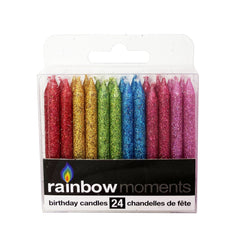 Glitter Paraffin Candles (24-pack) - Multicolor