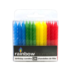 Spiral Paraffin Candles (24-pack) - Primary Colors