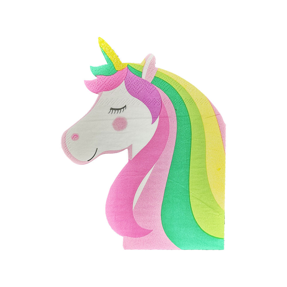 Unicorn Shaped Paper Napkins (16-pack)