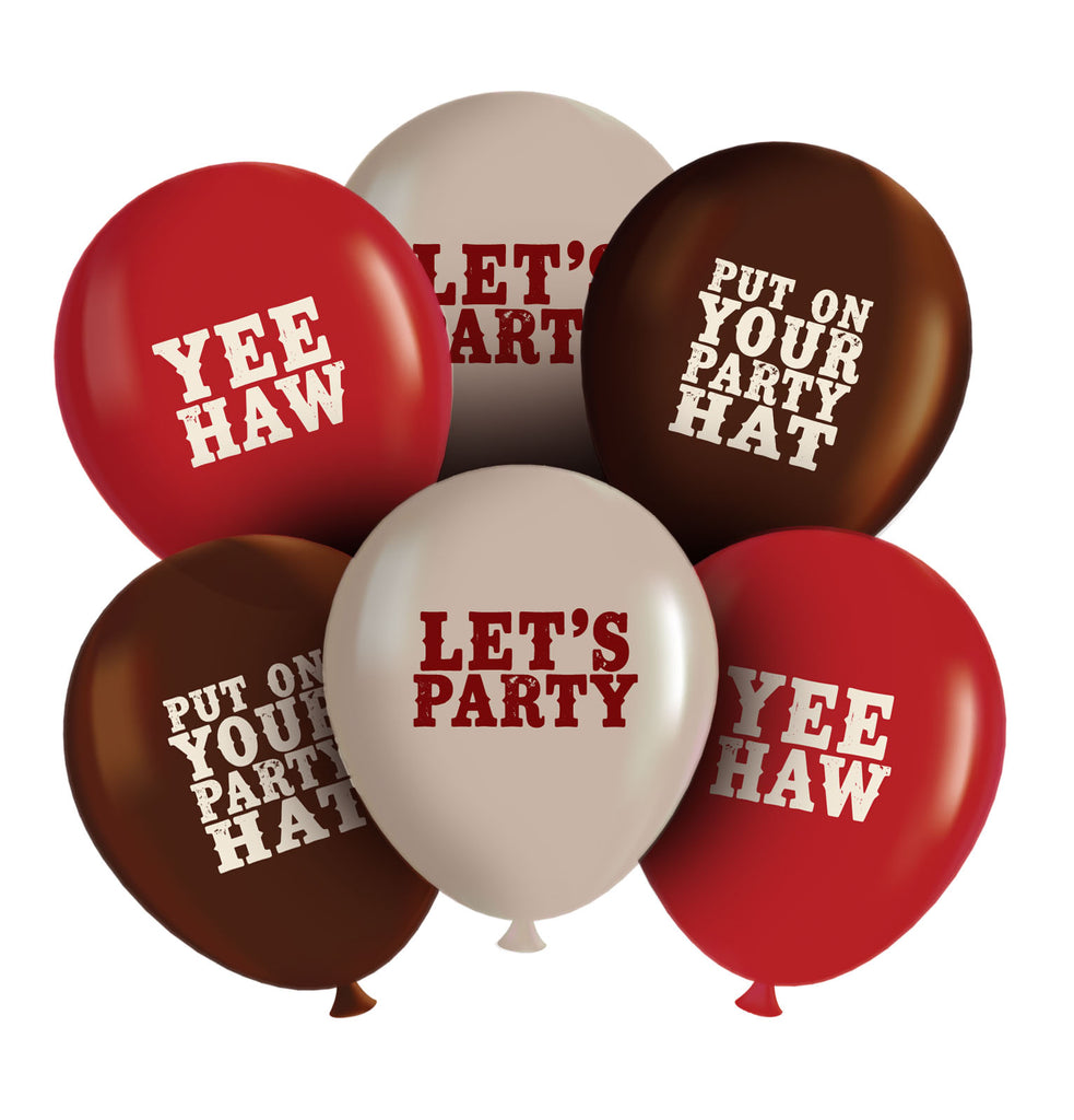 Western Yeehaw Balloons 6ct 