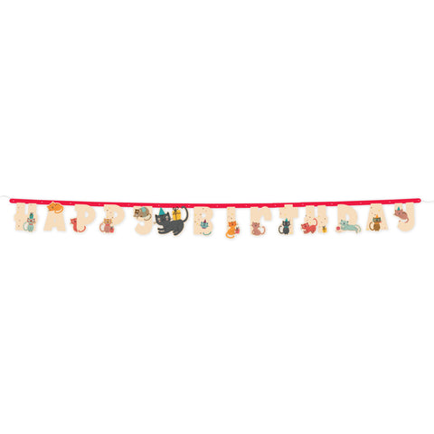 Cat Party Happy Birthday Banner, 6.25 FT
