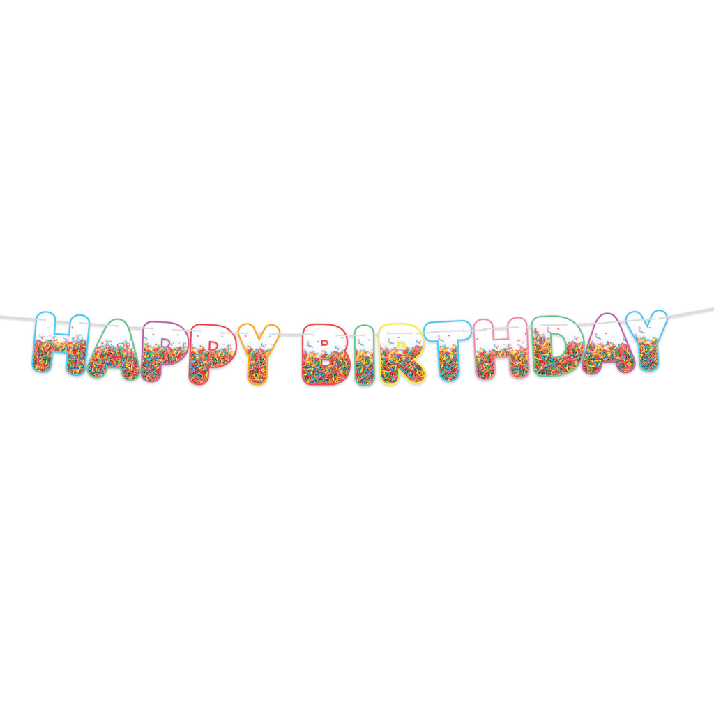 Confetti Sprinkles Happy Birthday Banner, 9 FT