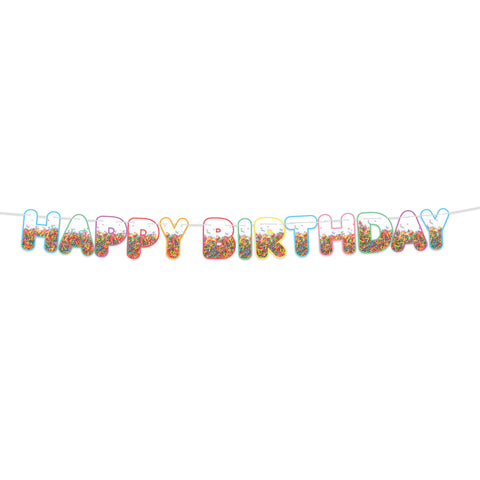 Confetti Sprinkles Happy Birthday Banner, 9 FT
