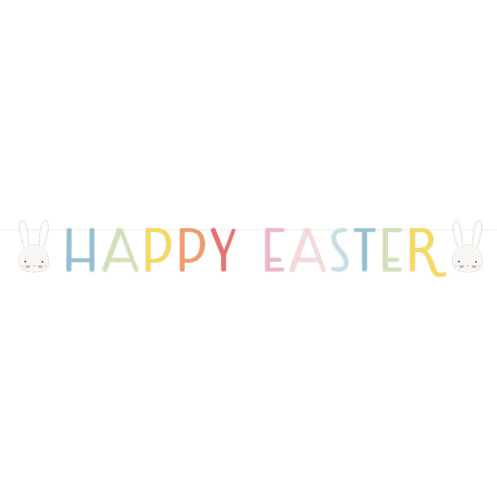 Floral Easter Bunny Letter Banner