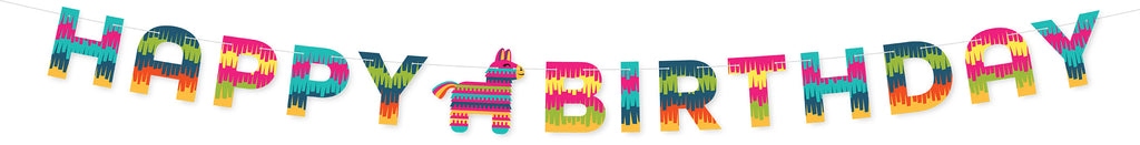 Fiesta Party Happy Birthday Banner, 8 FT