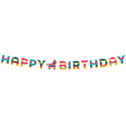 Fiesta Party Happy Birthday Banner, 8 FT
