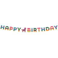 Fiesta Party Happy Birthday Banner, 8 FT