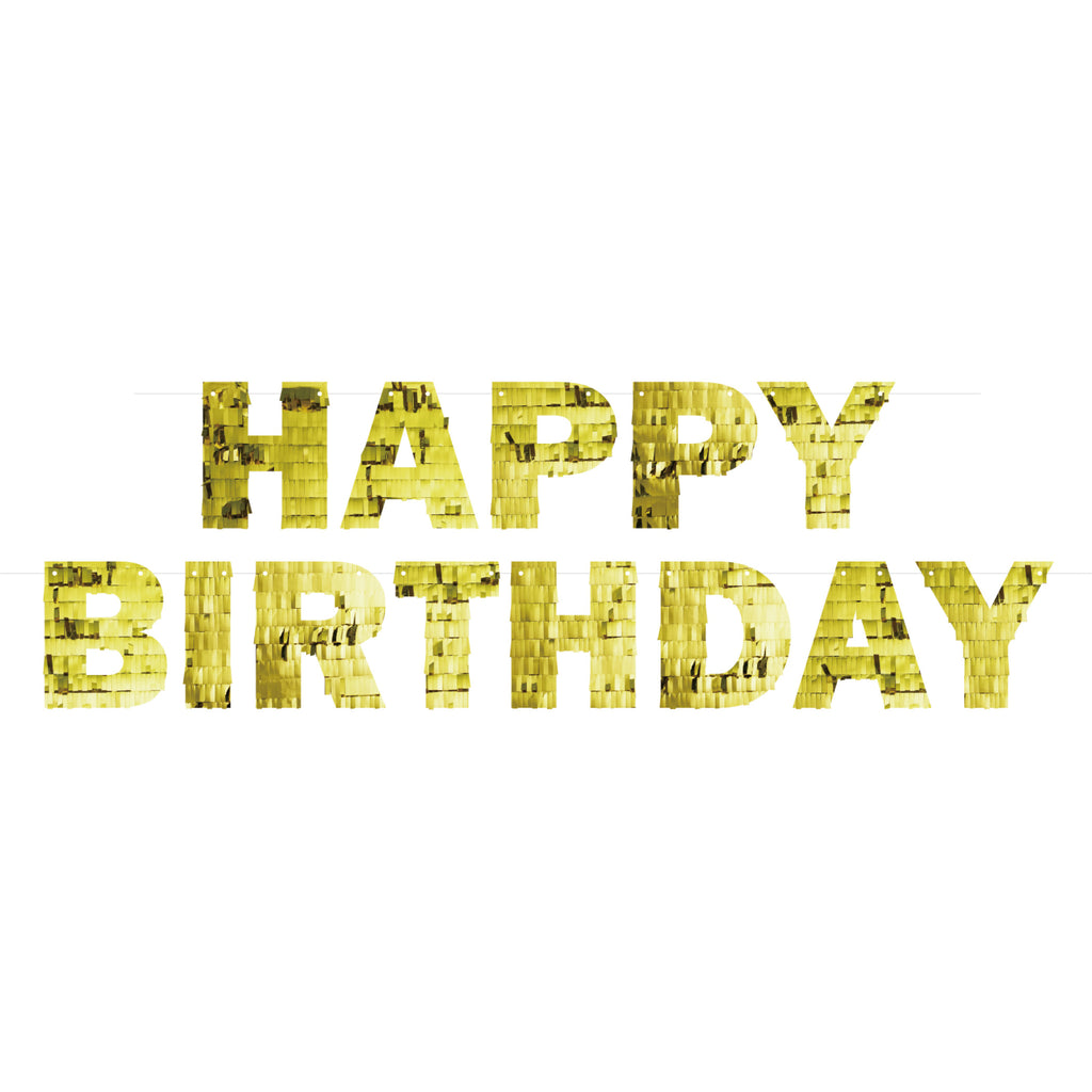 Happy Birthday Gold Disco Letter Banner 11.7 ft