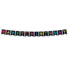 Glow Party Happy Birthday Banner, 10.6 FT