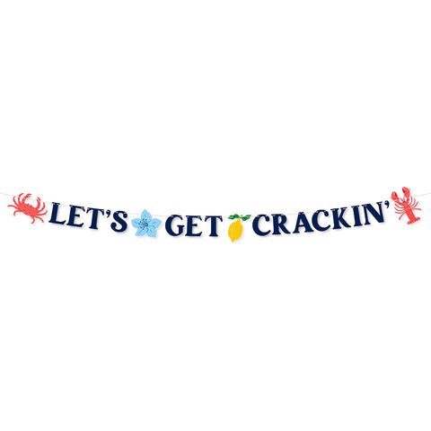 Summer Let's Get Crackin' Letters Banner, 7 FT