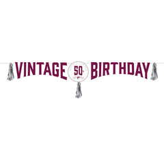 Vintage Birthday Add-An-Age Banner, 8 ft