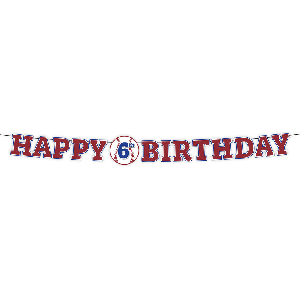 Baseball Add-An-Age Happy Birthday Banner, 10.5 ft