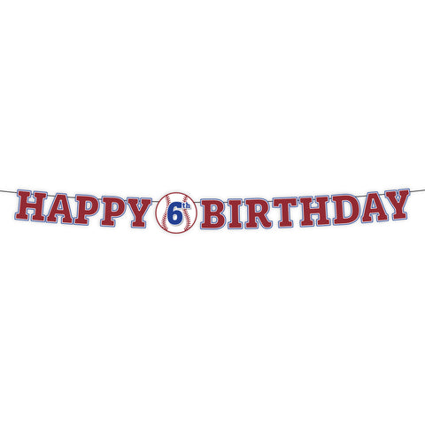 Baseball Add-An-Age Happy Birthday Banner, 10.5 ft