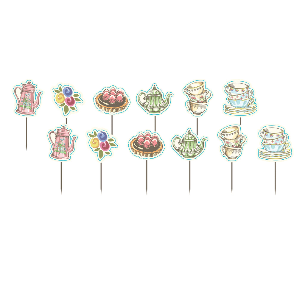 Tea Party Decorative Party Picks, 12-pk