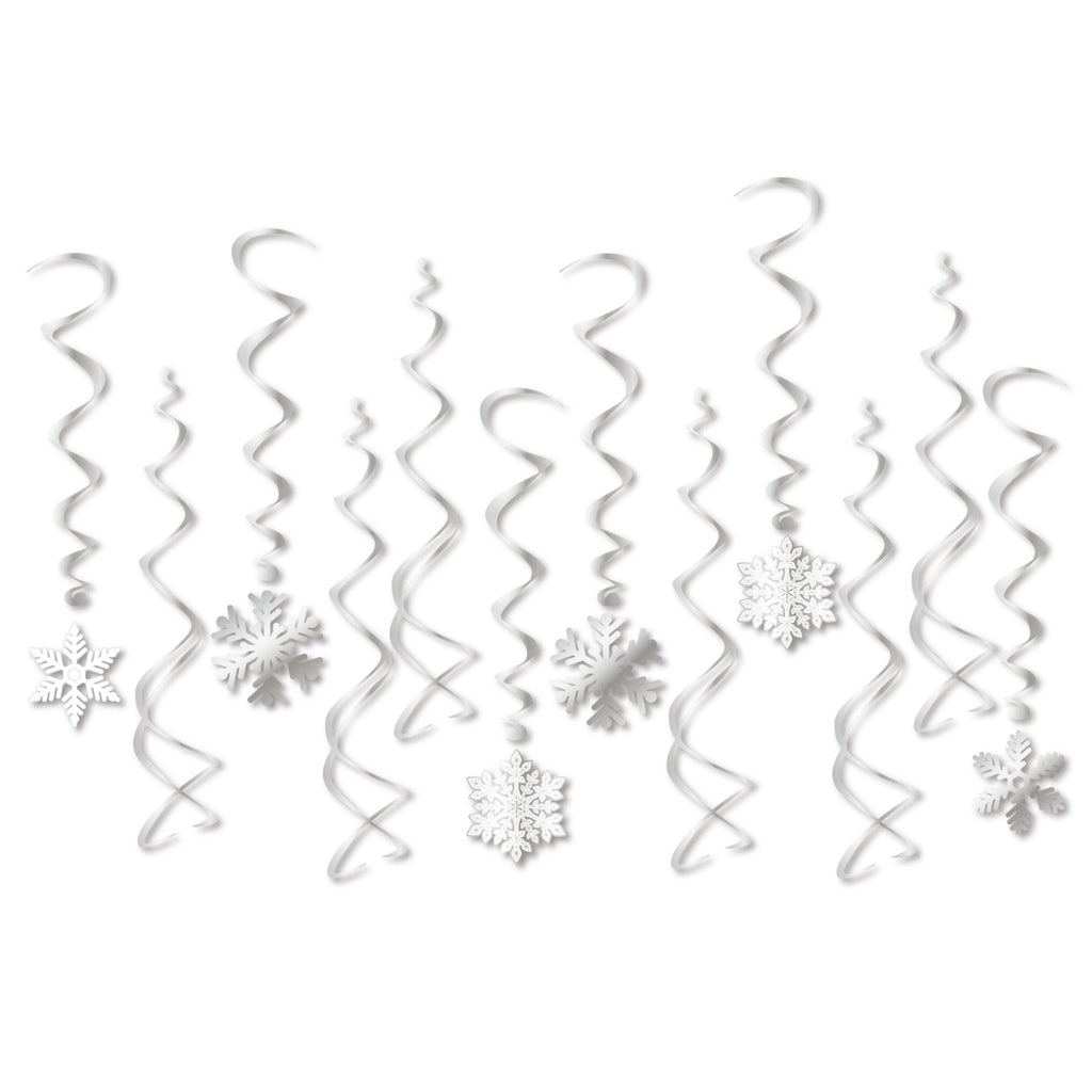 Snowflake Hanging Swirl Decorations, 12pk