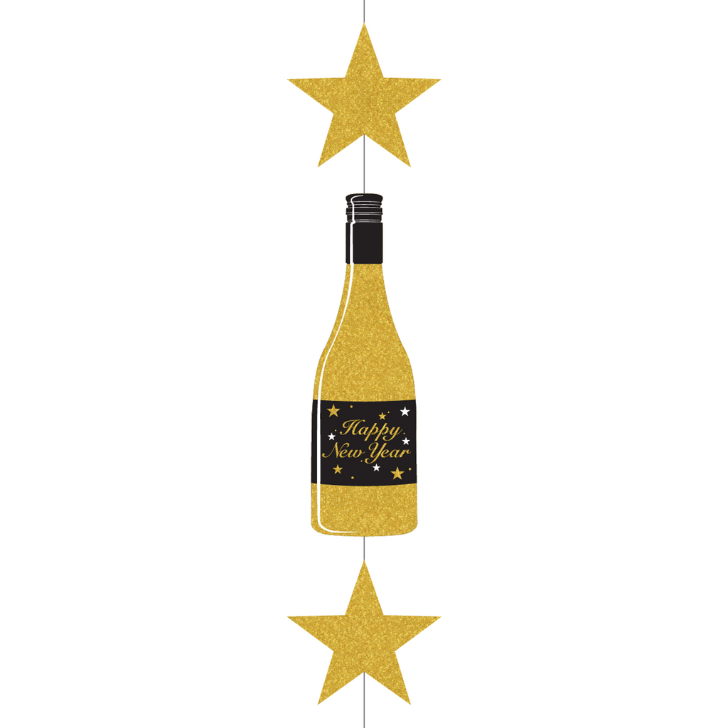 NYE Hanging Champagne Bottle Decoration