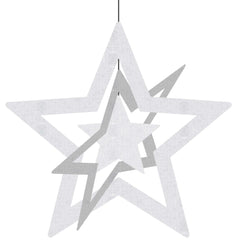 NYE Silver Star Decoration, 3pk