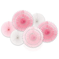 Blush Honeycomb Fan Decor, 6-pk