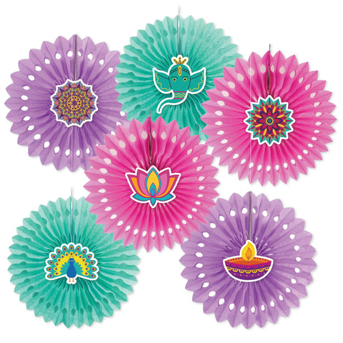 Diwali Honeycomb Fan Decor, 6-pk