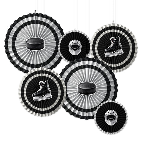 Hockey Paper Fan Decor Kit 6ct