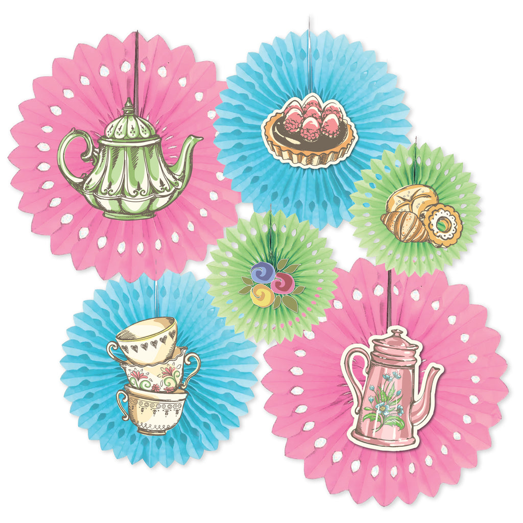 Tea Party Honeycomb Fan Decor, 6-pk