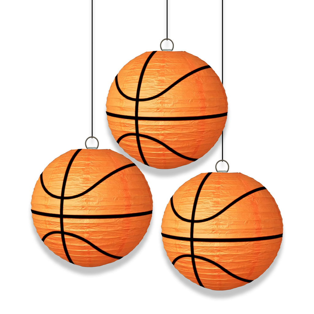 Basketball Paper Lanterns 3-pk
