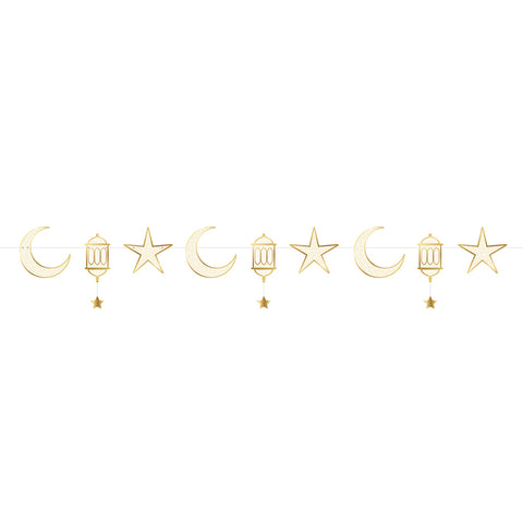 EID Crescent Moon, Stars, Lanterns Banner