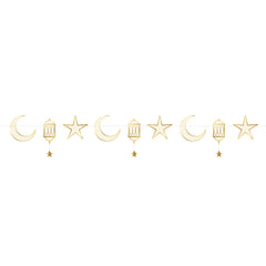 EID Crescent Moon, Stars, Lanterns Banner